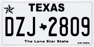 TX license plate DZJ2809
