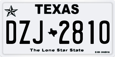 TX license plate DZJ2810