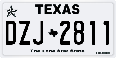 TX license plate DZJ2811