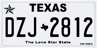 TX license plate DZJ2812