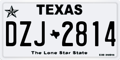 TX license plate DZJ2814