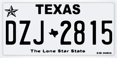 TX license plate DZJ2815