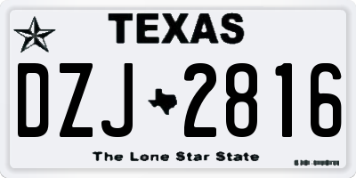 TX license plate DZJ2816