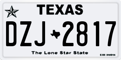 TX license plate DZJ2817