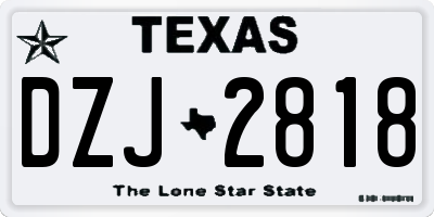 TX license plate DZJ2818