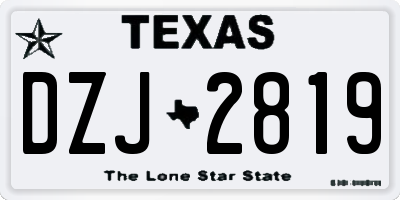TX license plate DZJ2819