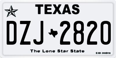 TX license plate DZJ2820
