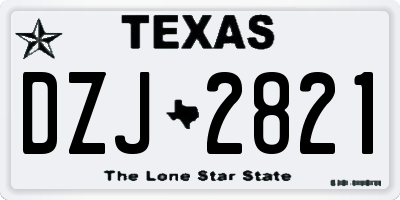TX license plate DZJ2821