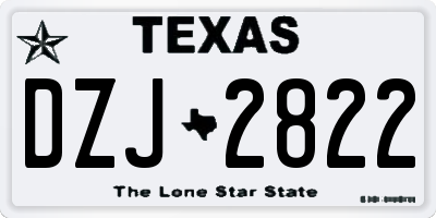 TX license plate DZJ2822