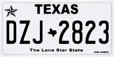 TX license plate DZJ2823