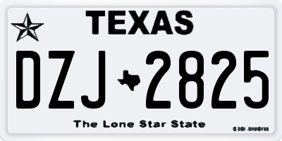 TX license plate DZJ2825