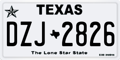 TX license plate DZJ2826