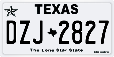 TX license plate DZJ2827