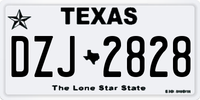 TX license plate DZJ2828