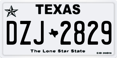TX license plate DZJ2829