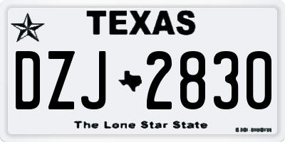 TX license plate DZJ2830