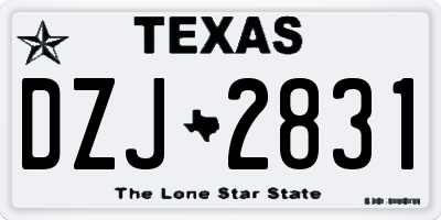 TX license plate DZJ2831