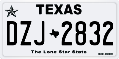 TX license plate DZJ2832