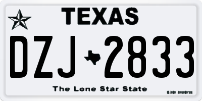 TX license plate DZJ2833