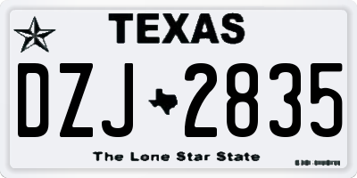 TX license plate DZJ2835