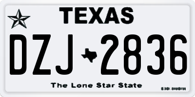 TX license plate DZJ2836