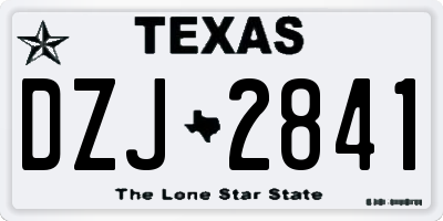 TX license plate DZJ2841