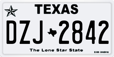 TX license plate DZJ2842