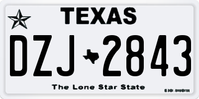 TX license plate DZJ2843