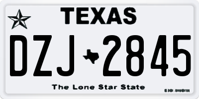 TX license plate DZJ2845