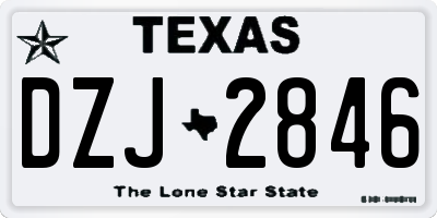 TX license plate DZJ2846