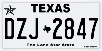 TX license plate DZJ2847