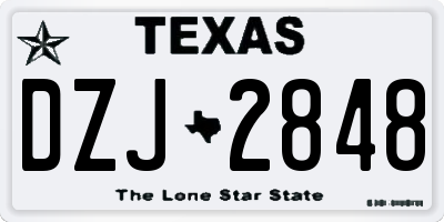 TX license plate DZJ2848