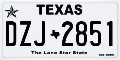 TX license plate DZJ2851