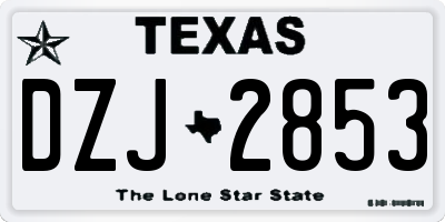 TX license plate DZJ2853