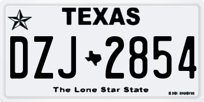 TX license plate DZJ2854