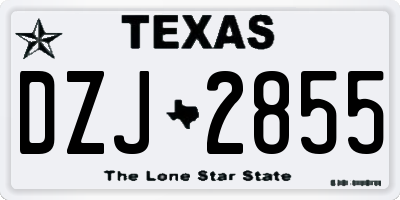 TX license plate DZJ2855