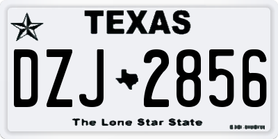 TX license plate DZJ2856