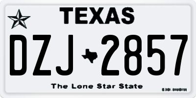 TX license plate DZJ2857