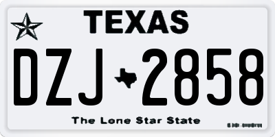 TX license plate DZJ2858