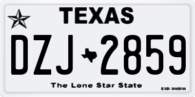 TX license plate DZJ2859