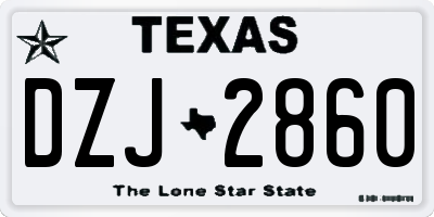 TX license plate DZJ2860