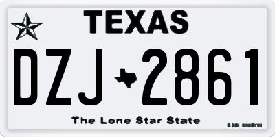 TX license plate DZJ2861