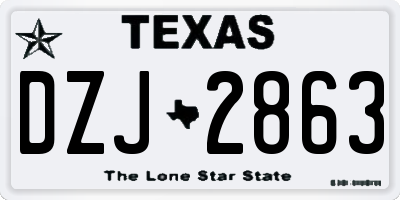 TX license plate DZJ2863
