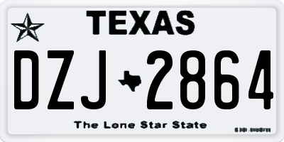 TX license plate DZJ2864