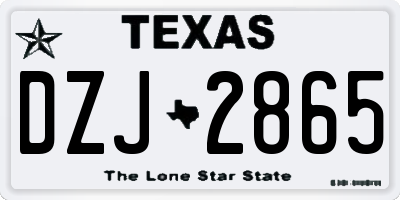 TX license plate DZJ2865