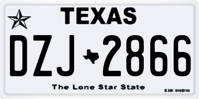 TX license plate DZJ2866
