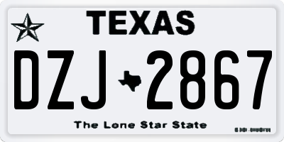 TX license plate DZJ2867