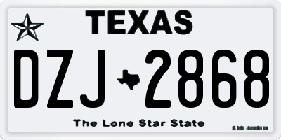 TX license plate DZJ2868