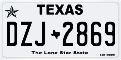 TX license plate DZJ2869