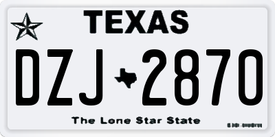 TX license plate DZJ2870